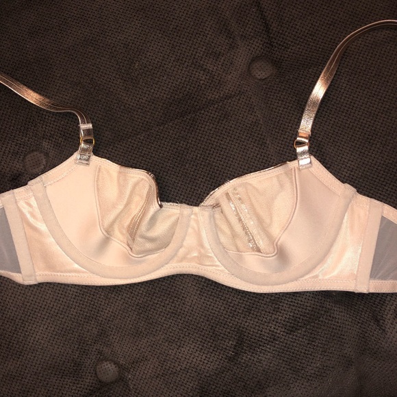 Rose Gold Faux Leather Demi Bra - Picture 8 of 11